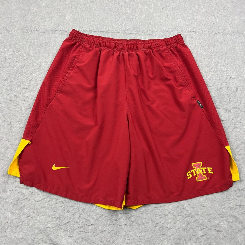 Nike Iowa State Basketball Shorts Mens XL Red Flex Onfield Dri-Fit 8" NSW AR7058